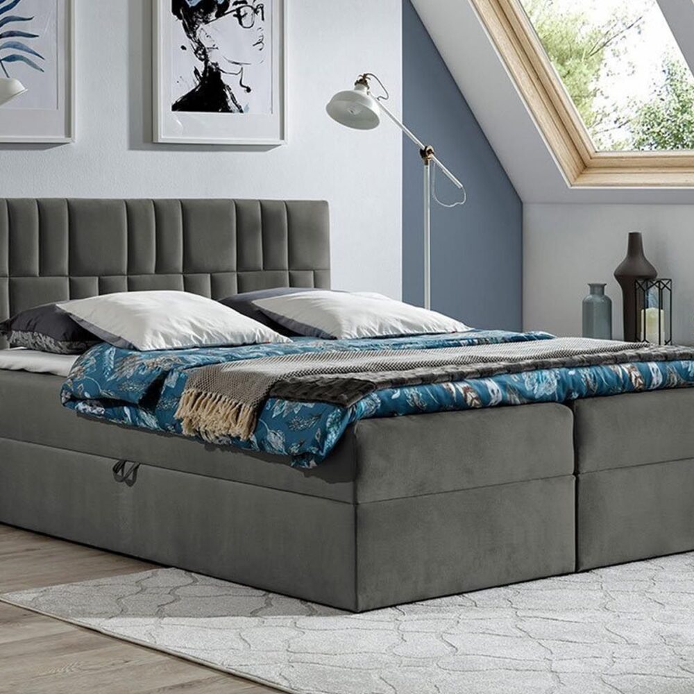 Boxspring TITEMA 180x200 cm grijs