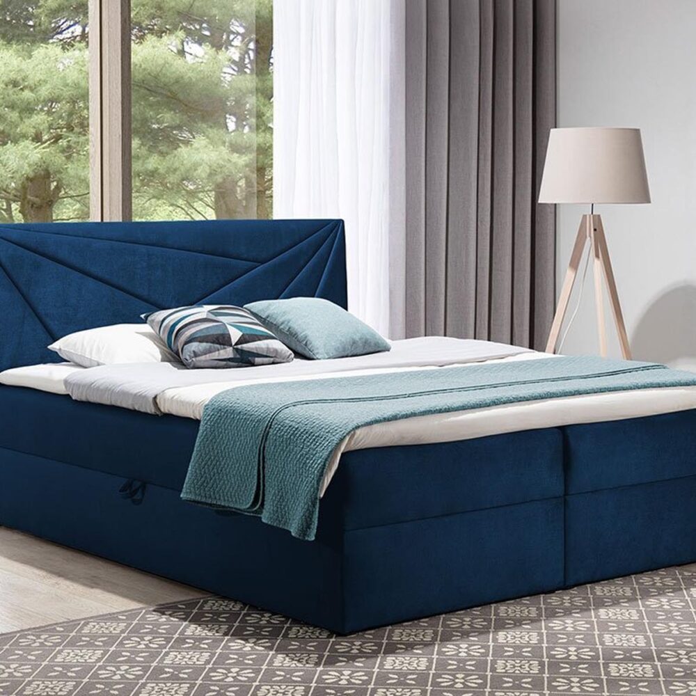 Boxspring TITOUAN 140x200 cm blauw