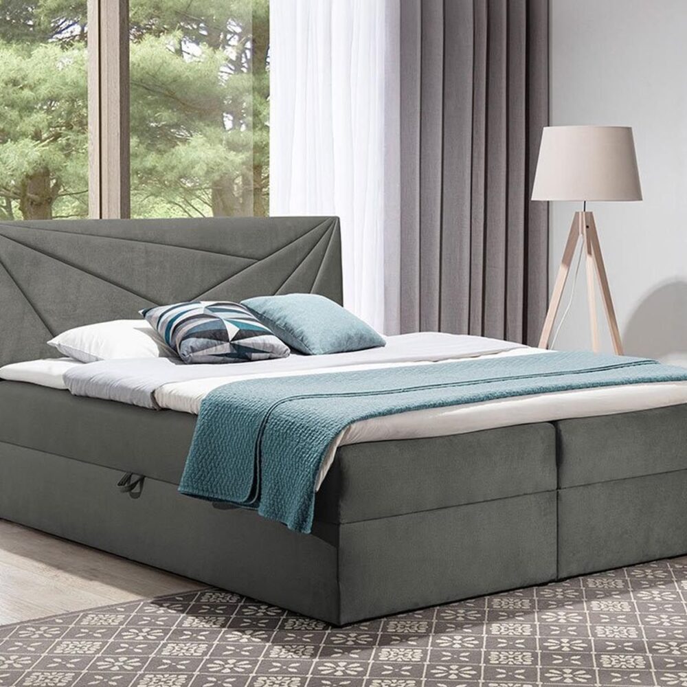 Boxspring TITOUAN 180x200 cm grijs
