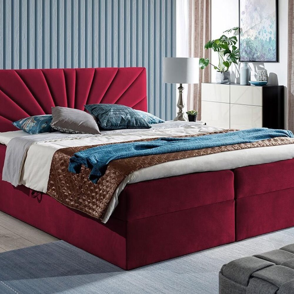 Boxspring TOPAMOU 180x200 cm rood