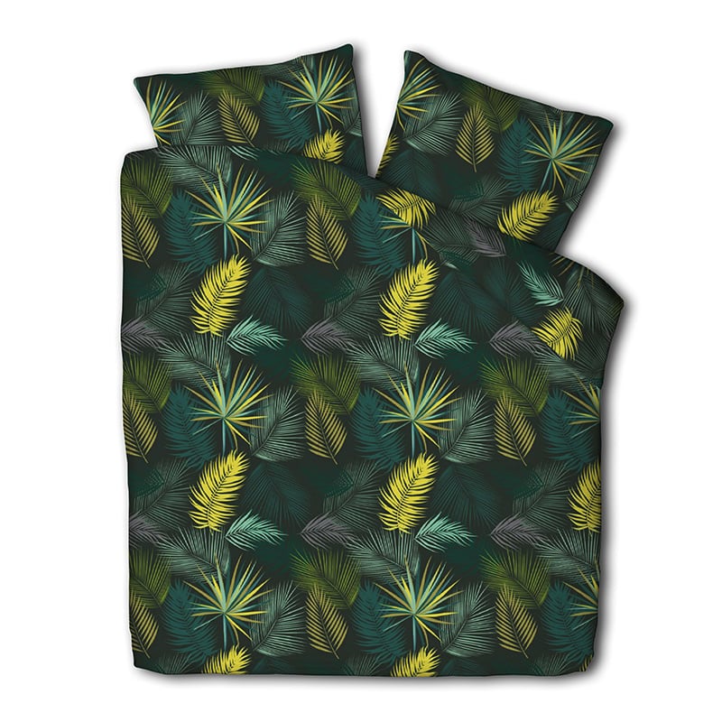 Dekbedovertrek Botanical Party - Lits-Jumeaux (240x220 cm) - Meerkleurig Polyester-katoen - Dessin: Patroon, Natuur - Fresh and Co -