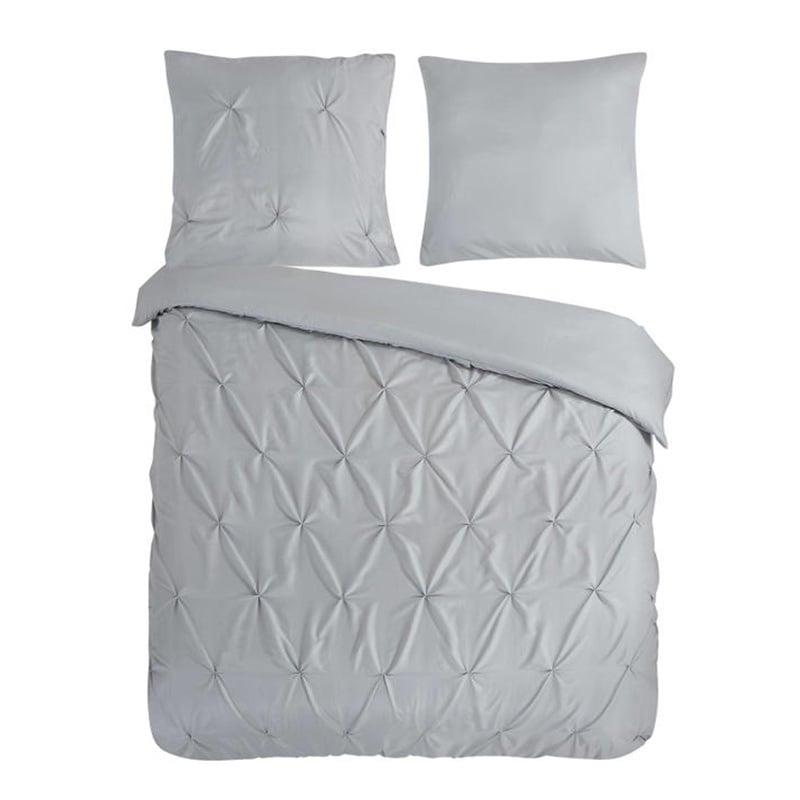 Dekbedovertrek Chesterfield - Lits-Jumeaux (240x220 cm) - Grijs/ Zilver Microvezel - Dessin: Luxe - Pure - Dekbed-Discounter.nl