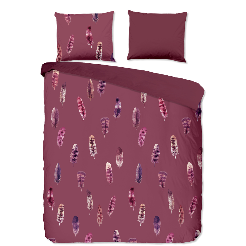 Dekbedovertrek Cos - Lits-Jumeaux (240x220 cm) - Rood Microvezel - Dessin: Bloemen, Natuur - Pure - Dekbed-Discounter.nl