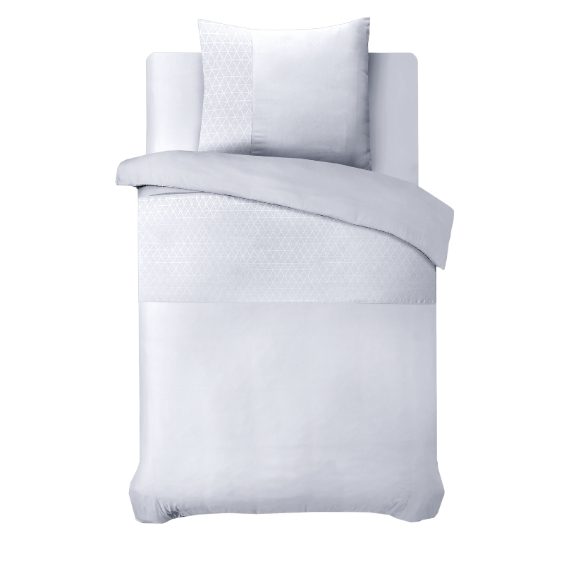 Dekbedovertrek Embossed - Eenpersoons (140x200 cm) - Wit Microvezel - Dessin: Effen - Sleeptime Elegance - Dekbed-Discounter.nl
