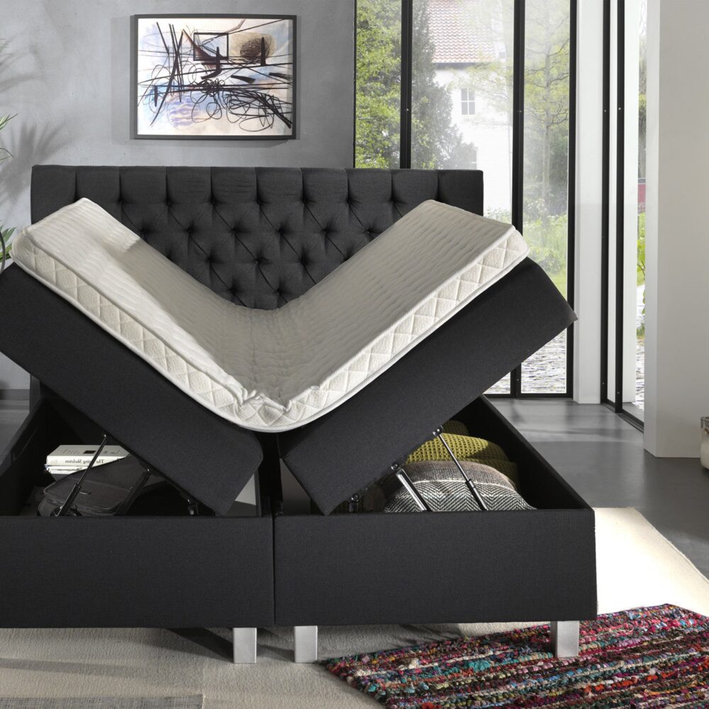 Dreamhouse - Urus Boxspring met opbergruimte - Antraciet - 140 x 200 / zonder montage