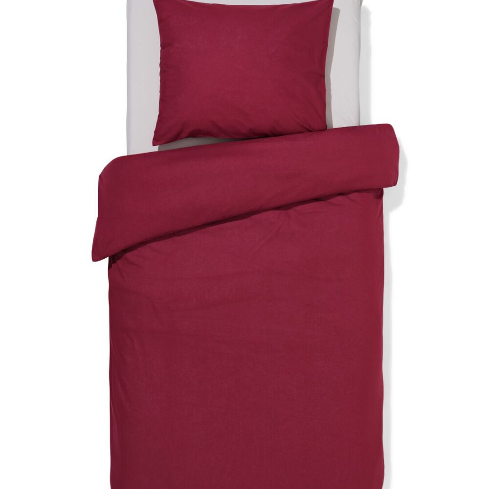 HEMA Dekbedovertrek 140x200/220cm Zacht Katoen Rood (rood)