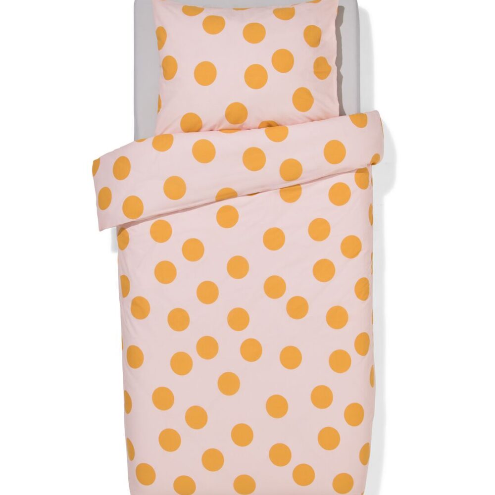 HEMA Dekbedovertrek 140x200/220cm Zacht Katoen Stippen Roze (lichtroze)