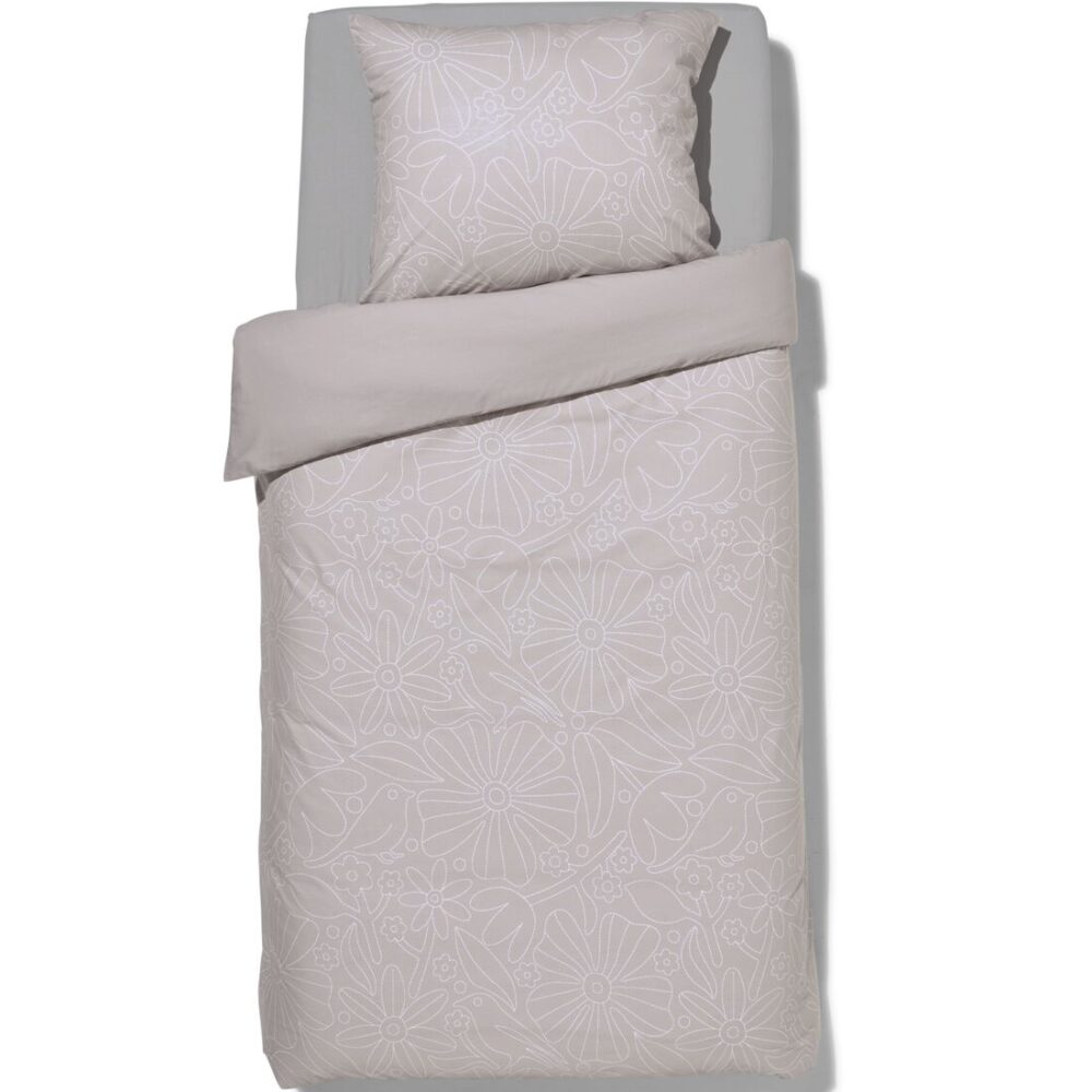 HEMA Dekbedovertrek Katoen 140x200/220 Beige Stiksel (taupe)