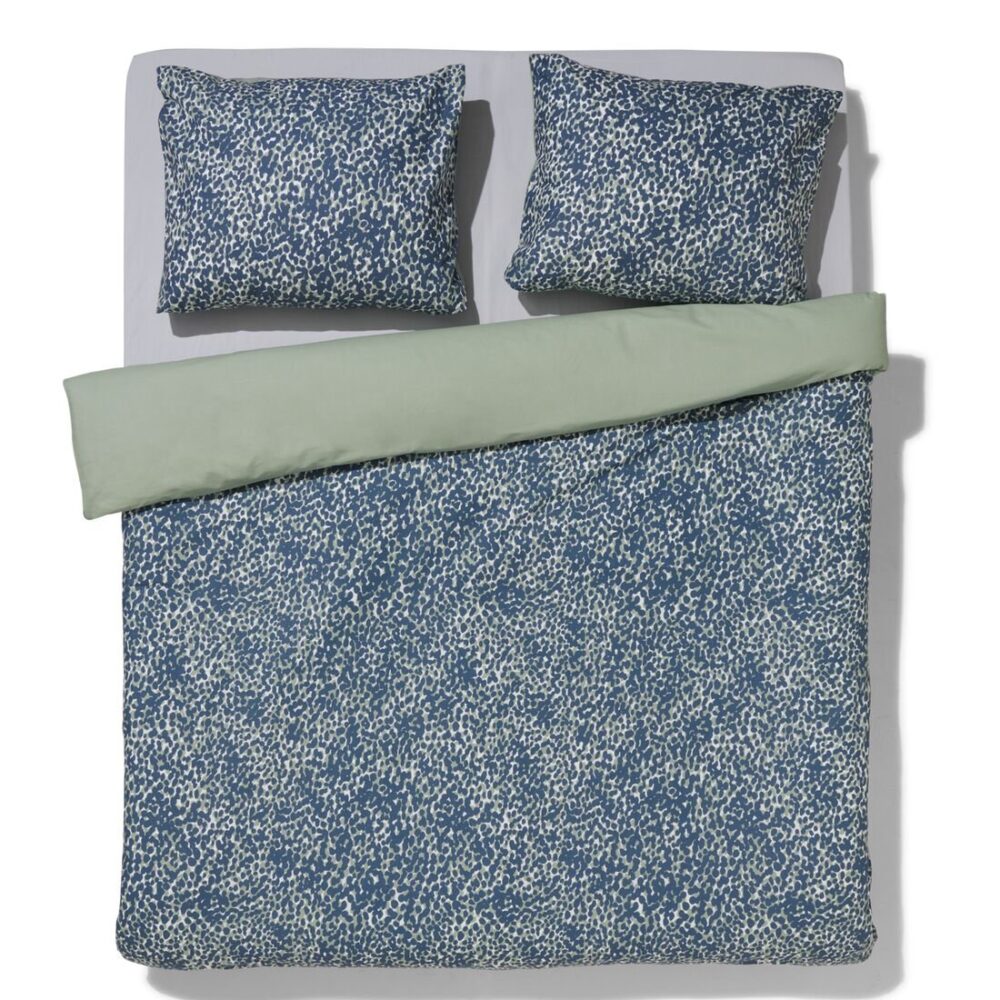 HEMA Dekbedovertrek Zacht Katoen 200x200/220 Stippen (blauw)
