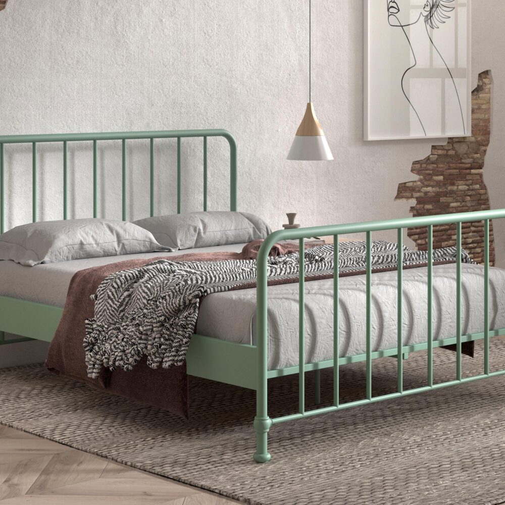 Tweepersoonsbed OONA 160x200 cm olijfgroen