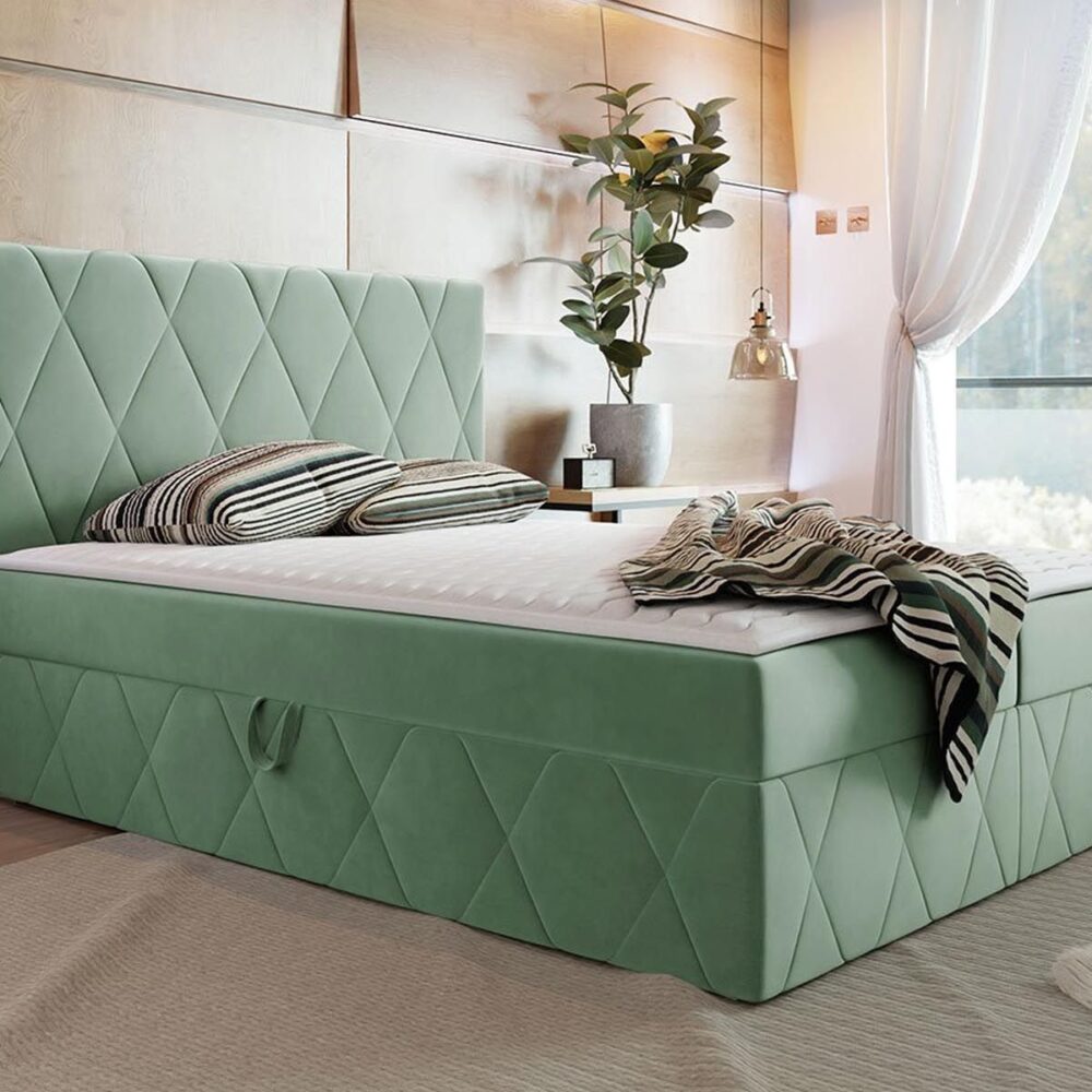 Boxspring SIMONA 140x200 cm groen