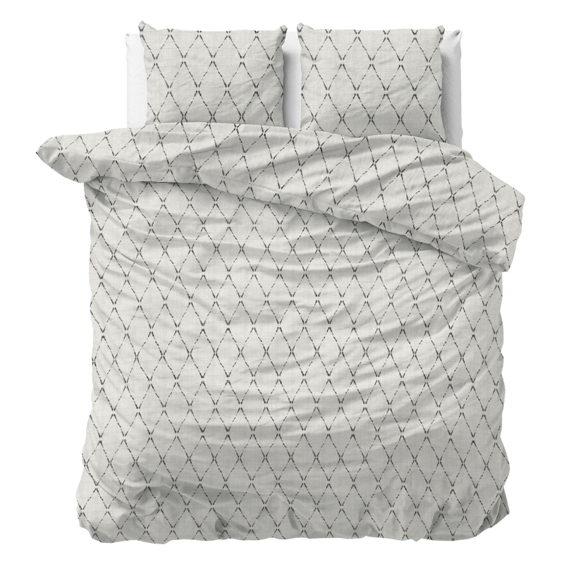 Dekbedovertrek Luka - Lits-Jumeaux (240x220 cm) - Groen Polyester-katoen - Dessin: - Sleeptime Classy - Dekbed-Discounter.nl