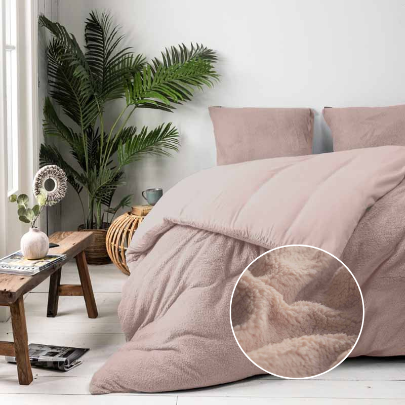 Dekbedovertrek Summer Teddy - Lits-Jumeaux (240x220 cm) - Taupe Microvezel - Dessin: Effen - Fresh and Co - Dekbed-Discounter.nl