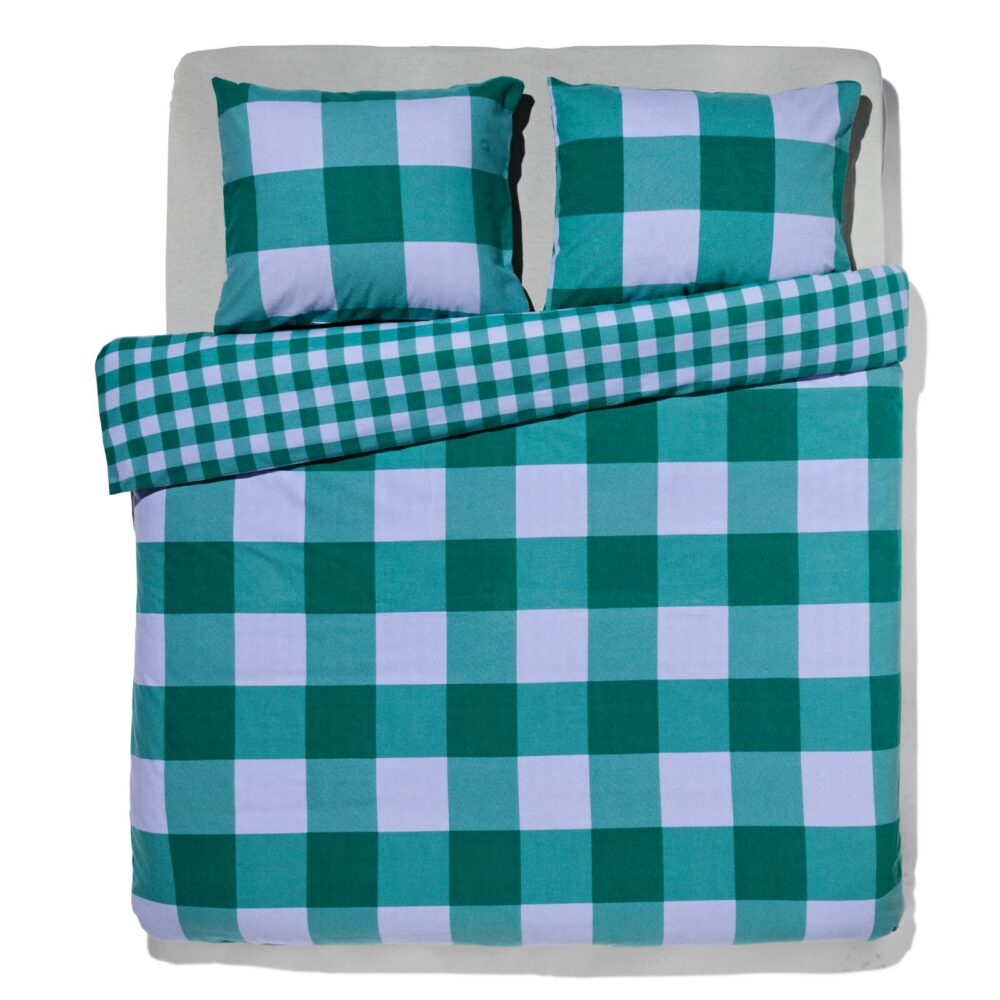 HEMA Dekbedovertrek Flanel 240x200/220 Ruit Groen (groen)