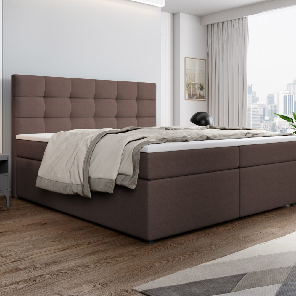 2dekans Opberg Boxspring 180 x 200 Velvet Taupe EXTRA HOOG (zonder hoofdbord) [Niet in originele verpakking + stofschade]