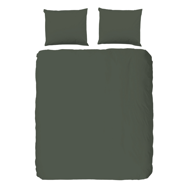 Dekbedovertrek Percale - Lits-Jumeaux (240x220 cm) - Zwart/ Blauw/ Groen/ Grijs/ Antraciet Katoen - Dessin: Effen - Good Morning -