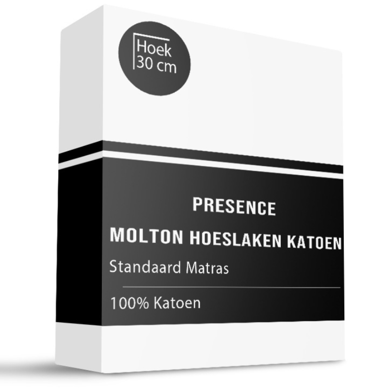 Molton Hoeslaken Katoen Waterdicht - 200x200 cm - Presence Matrasbeschermer - Dekbed-Discounter.nl