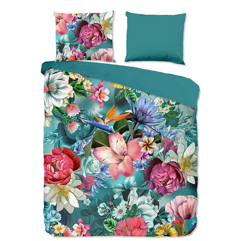 Dekbedovertrek Katoen - Eenpersoons (140x200 cm) - Meerkleurig Katoen - Dessin: Natuur - Good Morning - Dekbed-Discounter.nl