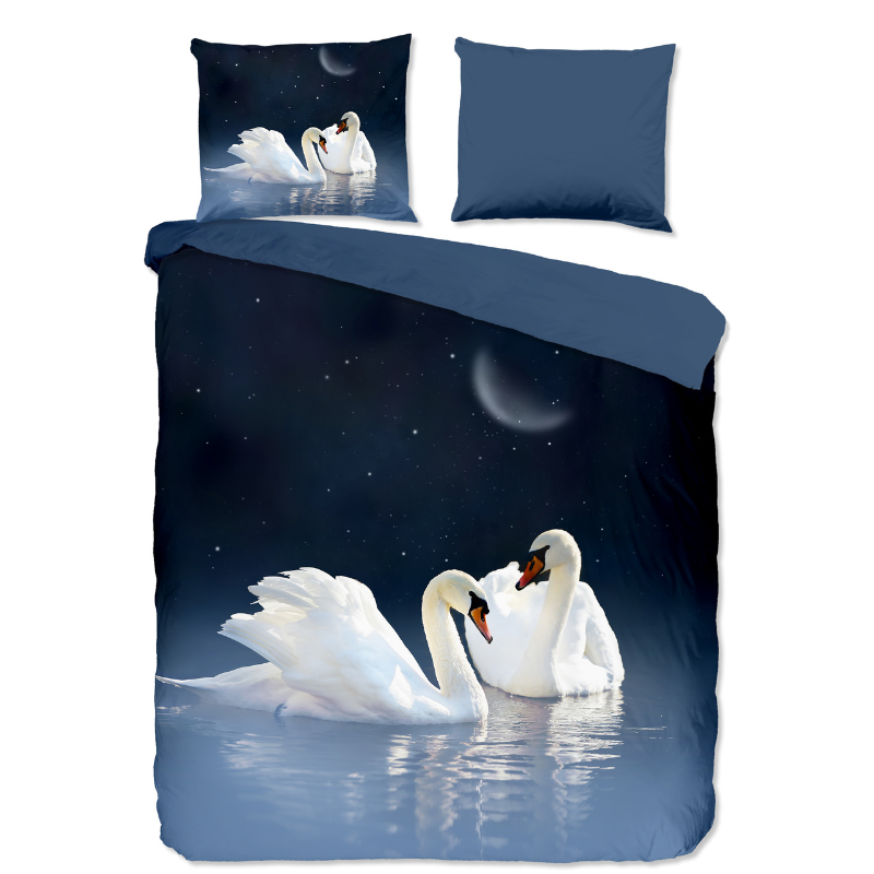 Dekbedovertrek Share - Lits-Jumeaux (240x220 cm) - Blauw Microvezel - Dessin: Dieren, Natuur - Pure - Dekbed-Discounter.nl