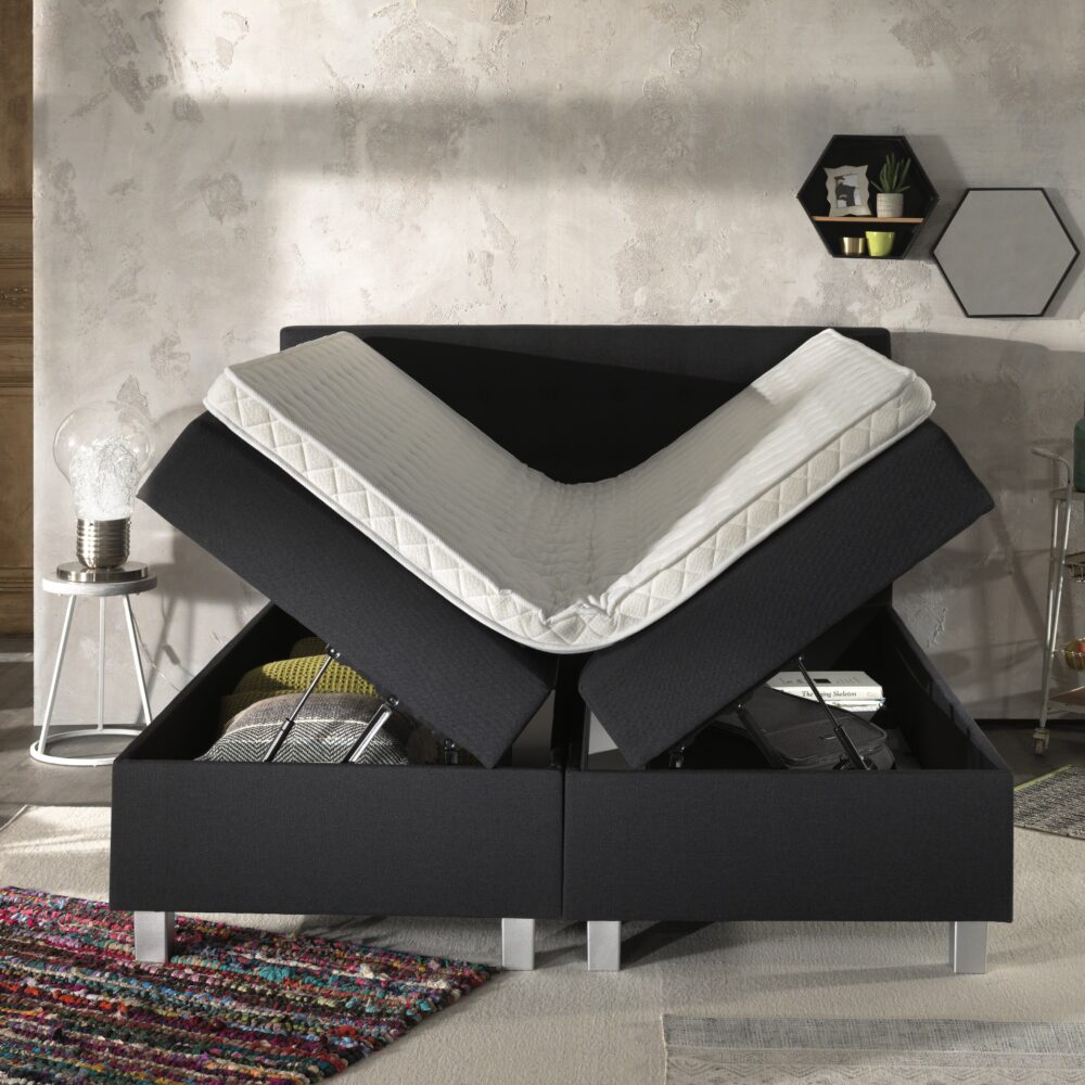 Dreamhouse - Shurgard Boxspring met opbergruimte - Antraciet - 180 x 200 / zonder montage