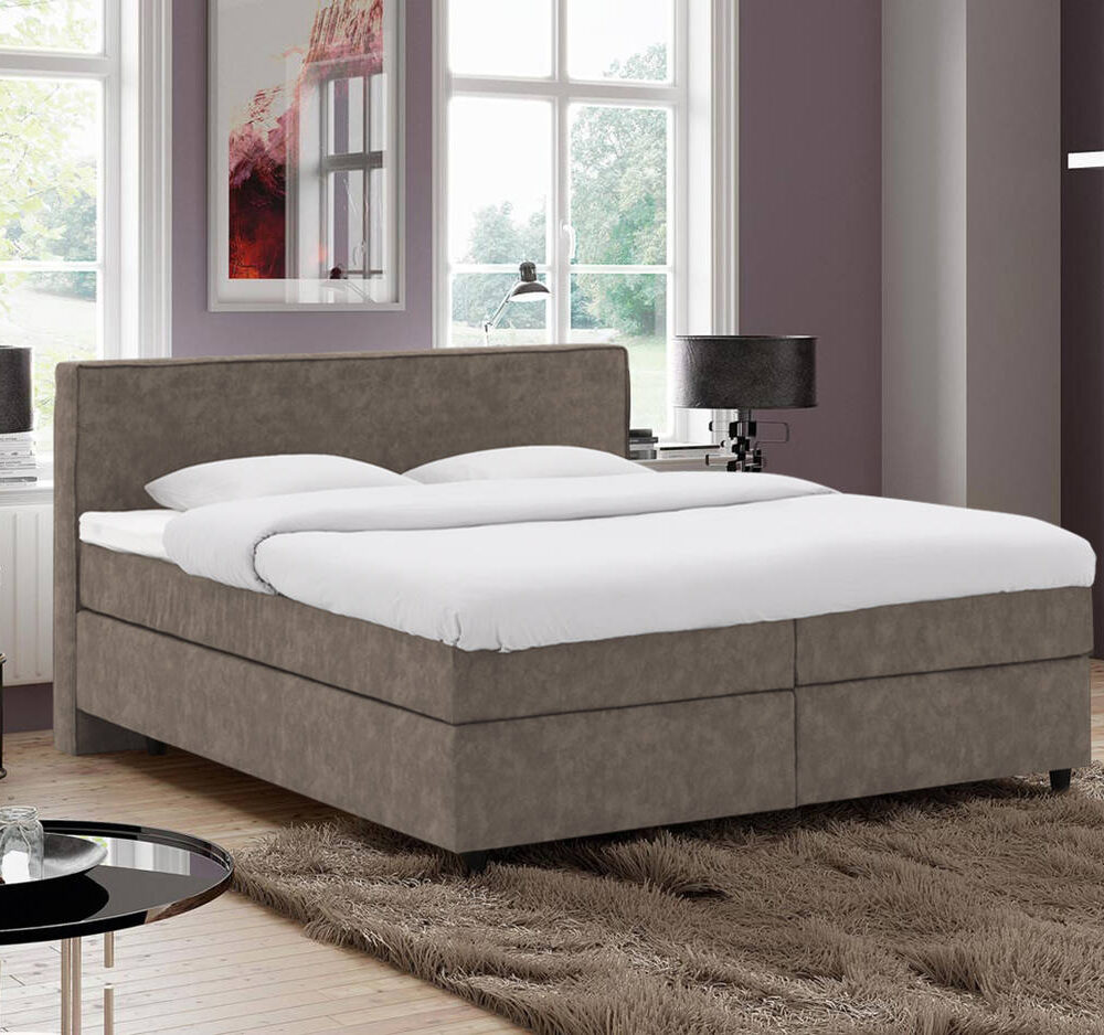 Goossens Basic Boxspring Compleet Inus, Vlak 160 x 200 cm (=2x 80 x 200 cm) met hoofdbord