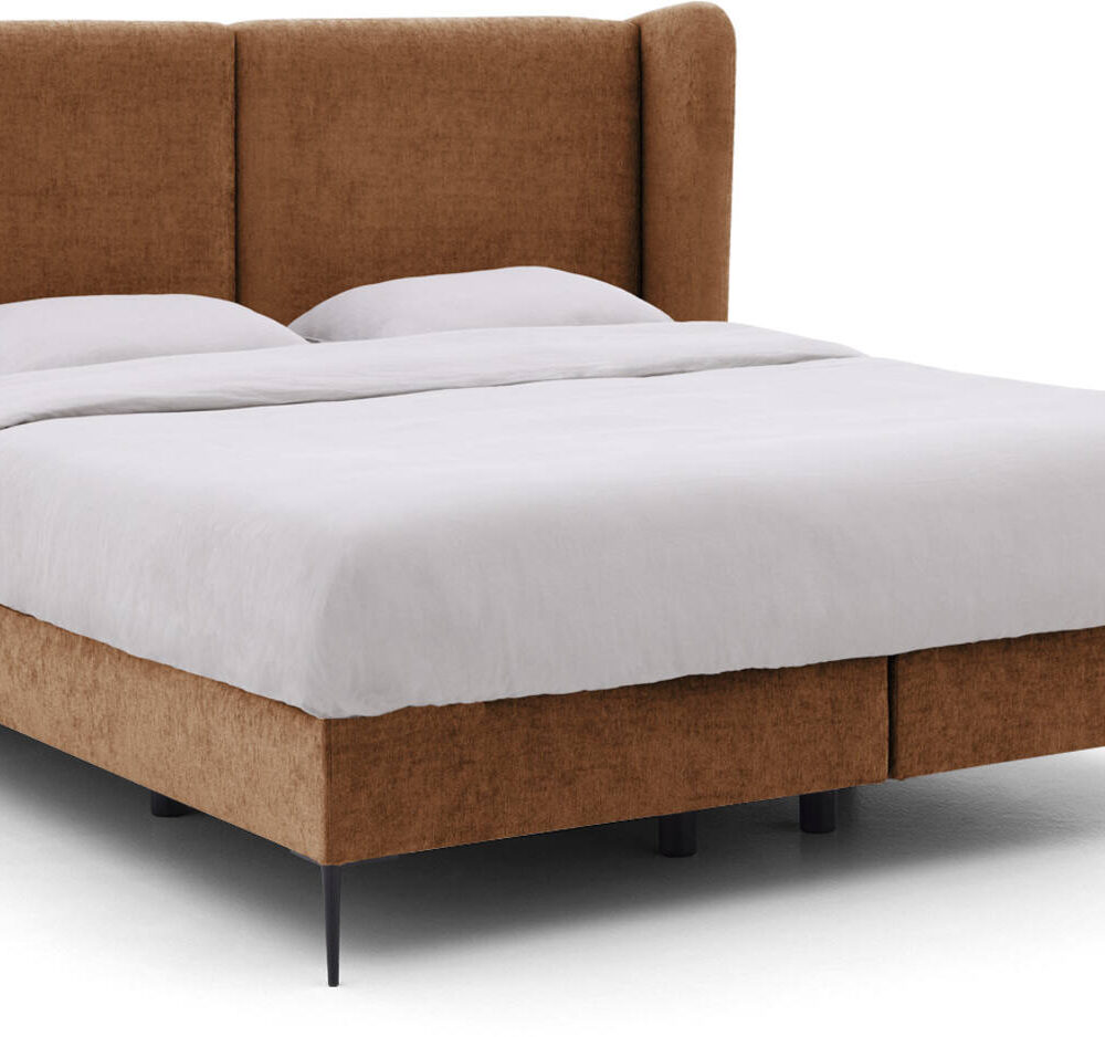 Goossens Boxspring Ease Classic Incl. Matras, Vlak 140 x 200 cm (=2x 70 x 200 cm) met hoofdbord + 2x matras shapes 1