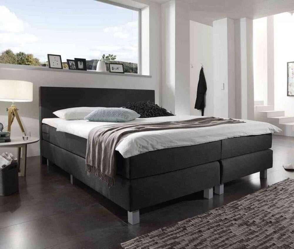 OP=OP Boxspring Basic 140x200 Stof Antraciet - 2x 70x200 Matras