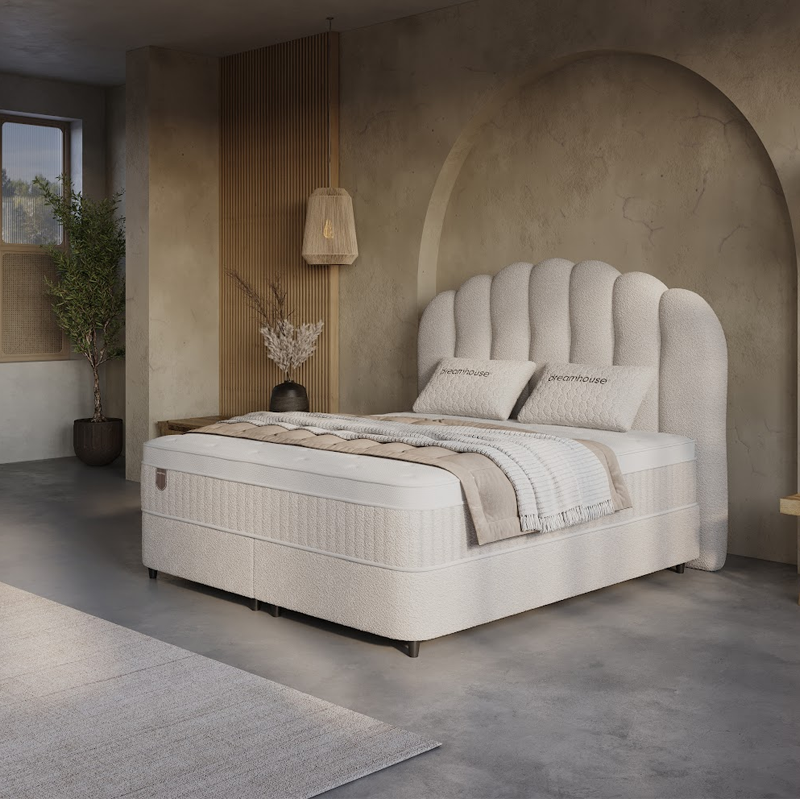 2-Persoons Boxspring met Opbergruimte - Gradia - Beige 180x200 cm - Pocketveringen - Inclusief Topper - Dekbed-Discounter.nl