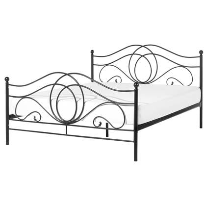 Beliani - LYRA - Tweepersoonsbed - Zwart - 140 x 200 cm - Metaal