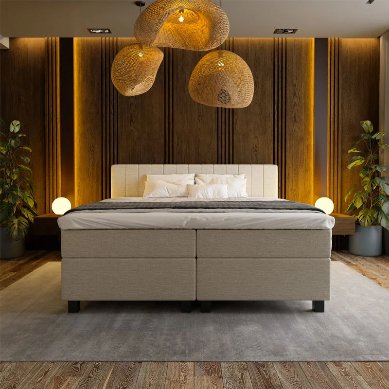 Boxspring 160x200 Cm Koudschuim (10 Cm) Incl. Montage Nova Spring - Dekbed-Discounter.nl