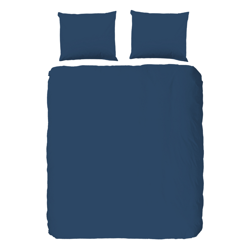Dekbedovertrek Percale Katoen Donkere Kleuren Effen 200x200 Cm Donkerblauw Anti Allergie & Anti Huisstofmijt Good Morning - Dekbed-Discounter.nl