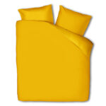 Dekbedovertrek Percale Katoen Uni Okergeel Effen 200x200 Cm Verkoelend Presence - Dekbed-Discounter.nl