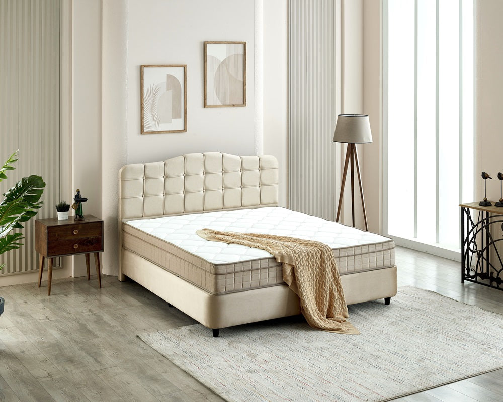 Dreamhouse - Marrakech Boxspring met opbergruimte - Velvet Beige - 140 x 200 / Zonder montage