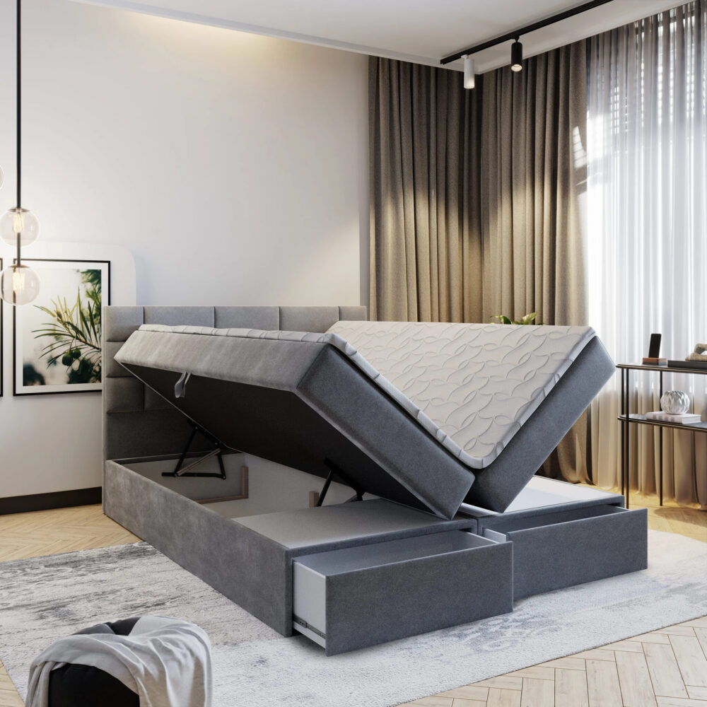 2dekans Opberg boxspring met Lade 160 x 200 Zwart - Defecte lades + schroefdraad pootje stuk