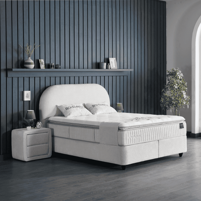 Boxspring Met Opbergruimte Bohembedd 140x200 Cm 7 Comfortzones & Hoge Instap & Medium SKYBEDD - Dekbed-Discounter.nl