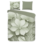 Dekbedovertrek Dekbedovertek Katoen - Artdeco - Groen - Lits-Jumeaux (240x220 Cm) - Meerkleurig Katoen - Natuur & Bloemen - Good Morning - Dekbed-Discounter.nl