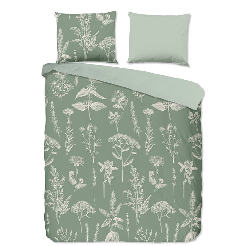 Dekbedovertrek Katoen-Flanel - Herbs - Lits-Jumeaux (240x220 Cm) - Meerkleurig Katoen Flanel - Natuur & Bloemen - Good Morning - Dekbed-Discounter.nl