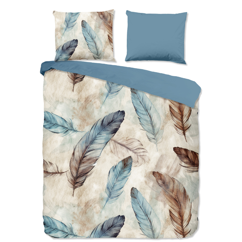 Dekbedovertrek Katoen - Otte - Tweepersoons (200x200 Cm) - Blauw & Meerkleurig Katoen - Veren - Good Morning - Dekbed-Discounter.nl