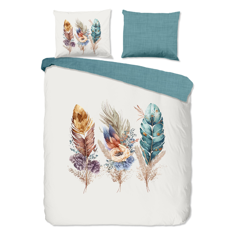 Dekbedovertrek Katoen Via Bloemen & Veren 240x200 Cm Good Morning - Dekbed-Discounter.nl