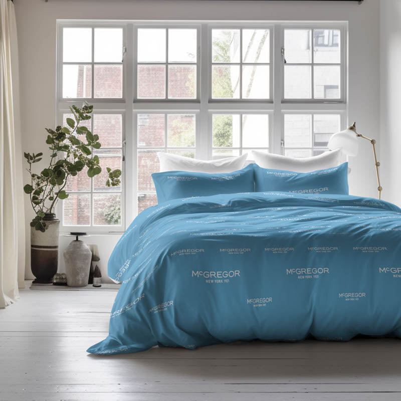 Dekbedovertrek McGregor Blauw Tweepersoons (200x200 Cm) Blauw Microvezel Tekst McGregor - Overtrek - 200x200 Cm (Tweepersoons) - McGregor - Dekbed-Discounter.nl