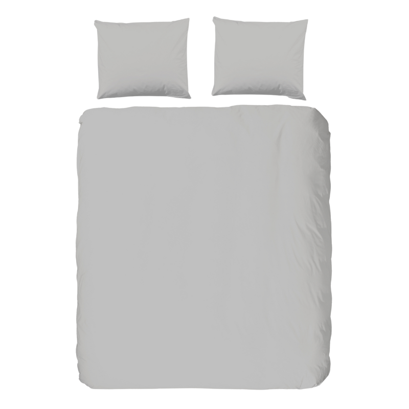 Dekbedovertrek Pure Uni - Eenpersoons (140x200 Cm) - Grijs Microvezel - Effen - Pure - Dekbed-Discounter.nl