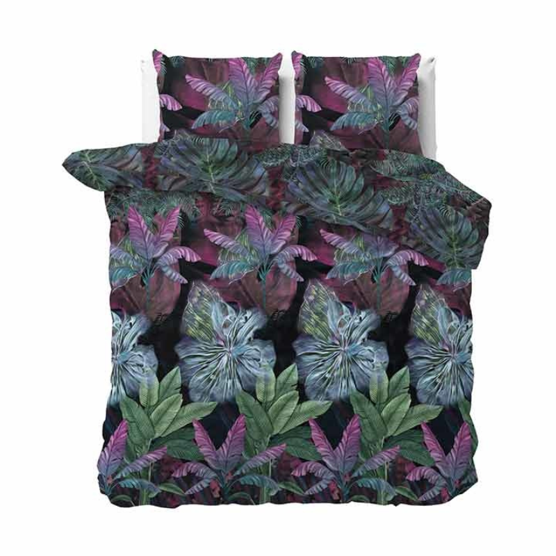 Dekbedovertrek Velvet Elora Natuur & Bloemen 140x200 Cm Manilla - Dekbed-Discounter.nl