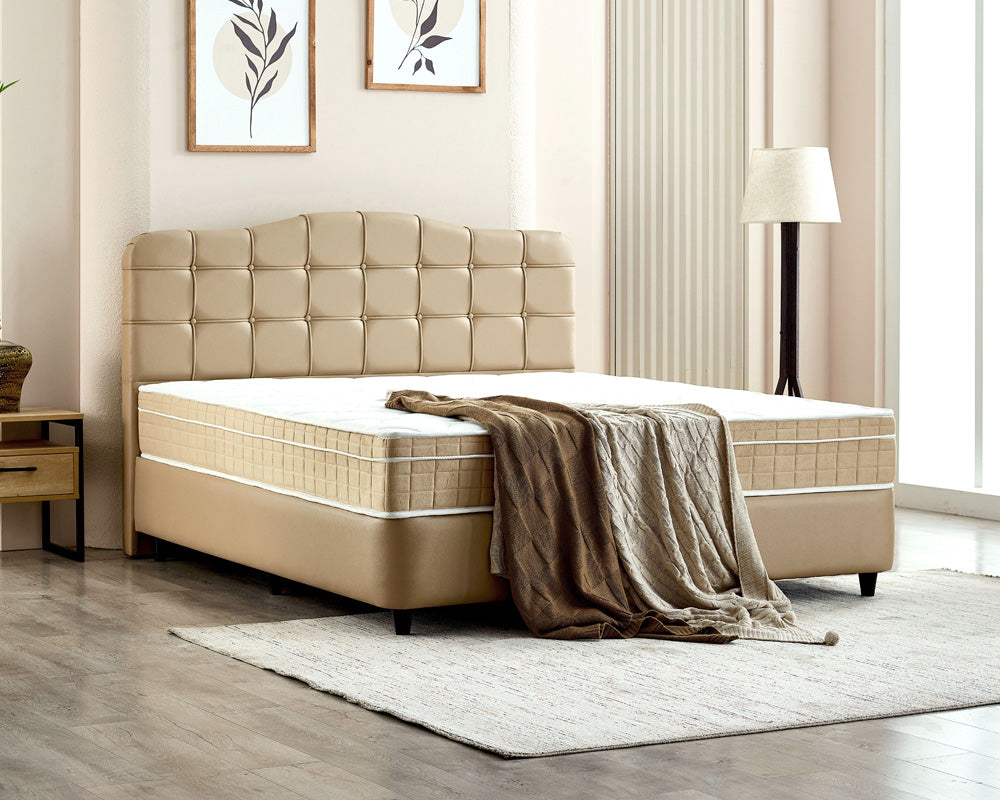Dreamhouse - Marrakech Boxspring met opbergruimte - Kunstleer Taupe - 140 x 200 / met montage