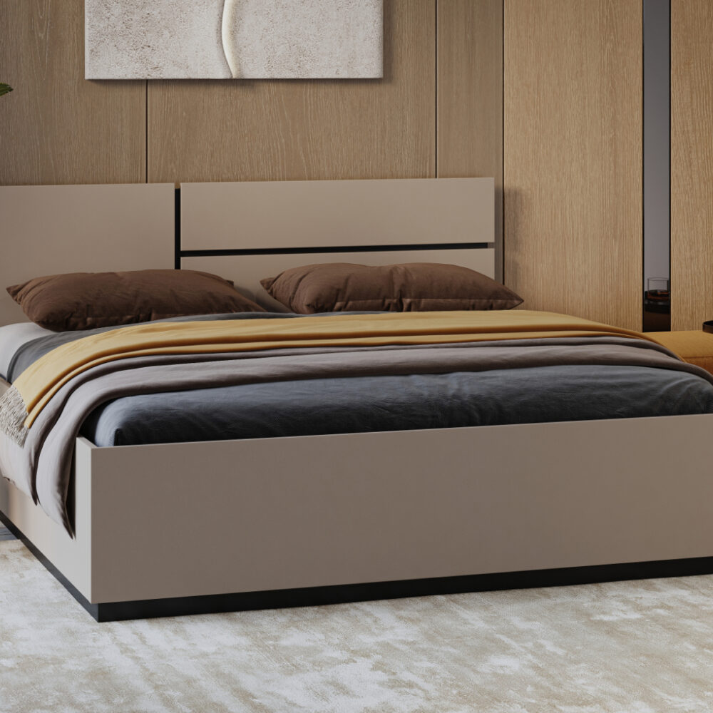Bed CROSSAIR 160x200 cm taupe met opbergruimte