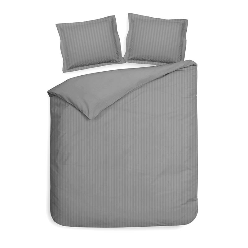 Dekbedovertrek Katoen Satijn Banda Grijs LitsJumeaux (240x220 Cm) Grijs Katoen Satijn Strepen Heckett Lane - Overtrek - 240x220 Cm (Lits-Jumeaux) - Dekbed-Discounter.nl
