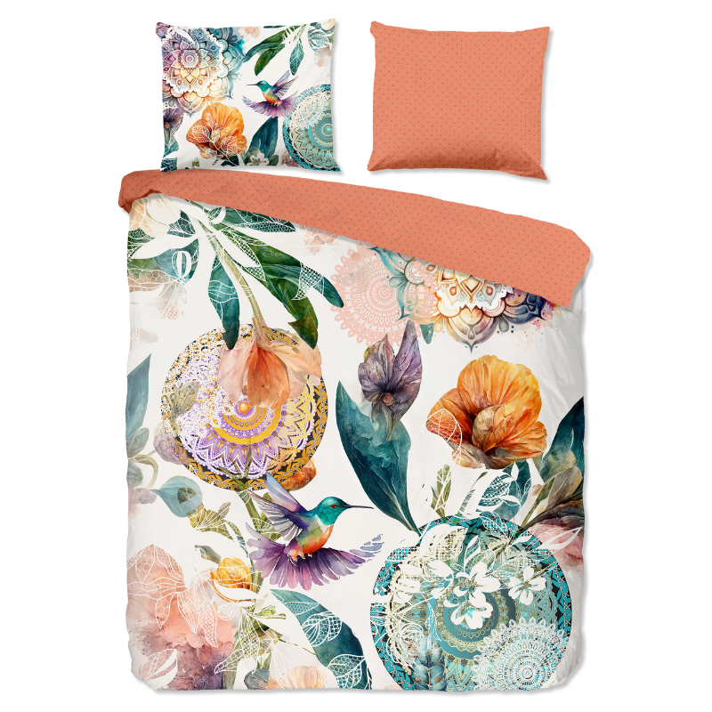 Dekbedovertrek Katoen Satijn Bernice LitsJumeaux (240x220 Cm) Meerkleurig Katoen Satijn Katoen Dieren & Natuur & Bloemen HIP - Overtrek - 240x220 - Dekbed-Discounter.nl