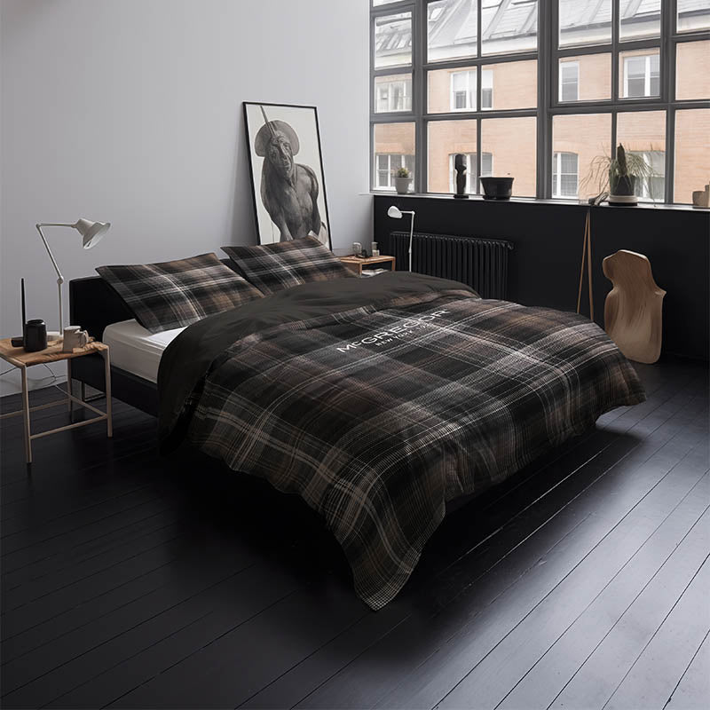 Dekbedovertrek Katoen Satijn Chestnut Plaid LitsJumeaux (240x220 Cm) Meerkleurig Katoen Satijn Katoen Strepen & Abstract McGregor - Overtrek - - Dekbed-Discounter.nl