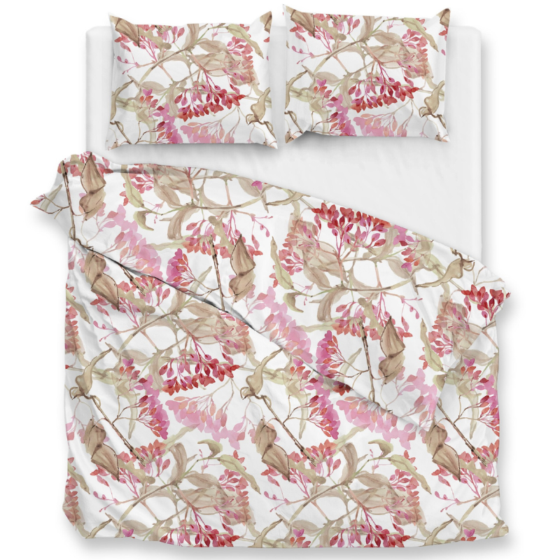 Dekbedovertrek Katoen Satijn Dario LitsJumeaux (240x220 Cm) Wit Katoen Satijn Bloemen Zo!Home - Overtrek - 240x220 Cm (Lits-Jumeaux) - Zo!Home - Dekbed-Discounter.nl