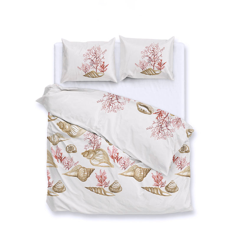 Dekbedovertrek Katoen Satijn Guscio LitsJumeaux (240x220 Cm) Meerkleurig & Beige Katoen Satijn Zo!Home - Overtrek - 240x220 Cm (Lits-Jumeaux) - - Dekbed-Discounter.nl
