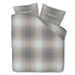 Dekbedovertrek McGregor KatoenFlanel Taupe Tartan Eenpersoons (140x200 Cm) Taupe & Meerkleurig Flanel Katoen Strepen McGregor - Overtrek - - Dekbed-Discounter.nl